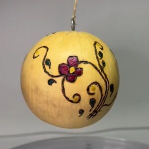 Artisan Etched Ball Gourd - Wood Burning made in Colorado Springs